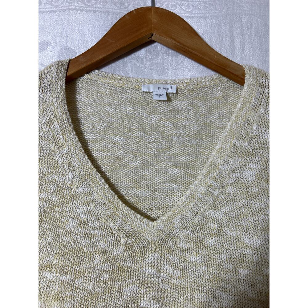 PureJill J Jill Sweater Small Beige Open Knit Cotton Asymmetric - Picture 5 of 10